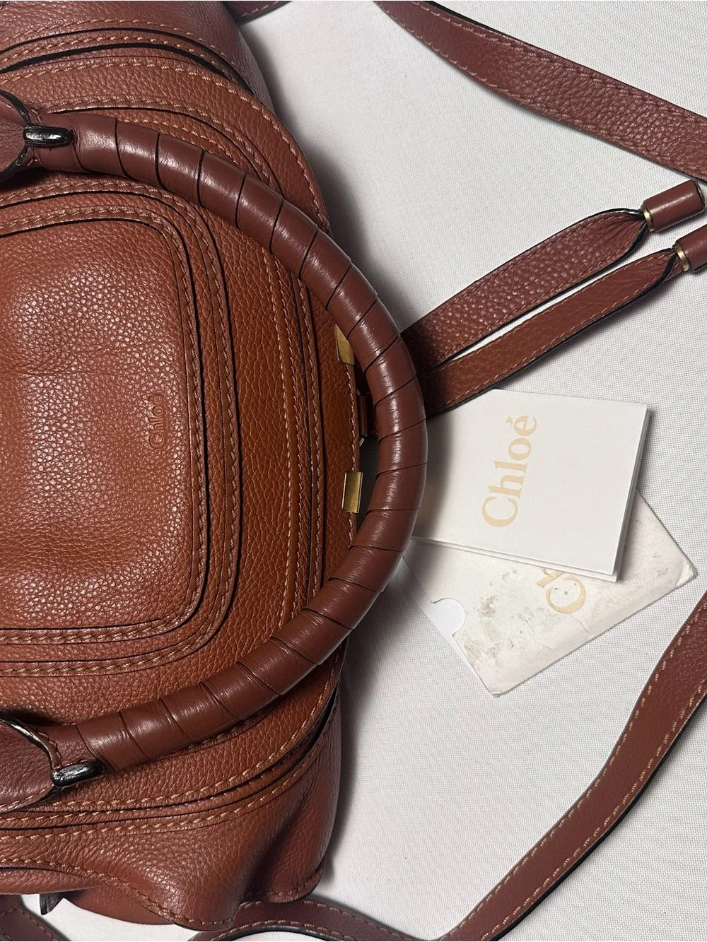 Chloé Cognac Brown Leather Medum Marcie Satchel